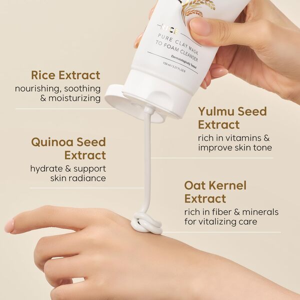 THANK YOU FARMER Rice Pure Clay Mask to Foam Cleanser