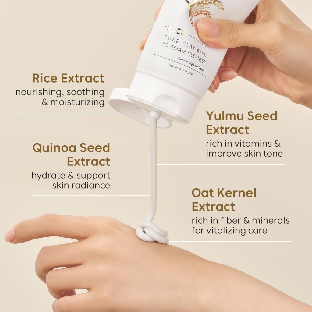 THANK YOU FARMER Rice Pure Clay Mask to Foam Cleanser - Afbeelding 4