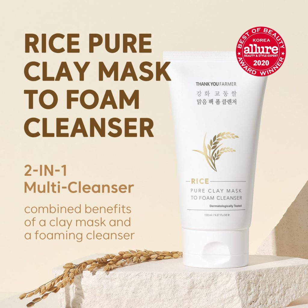 THANK YOU FARMER Rice Pure Clay Mask to Foam Cleanser - Afbeelding 2